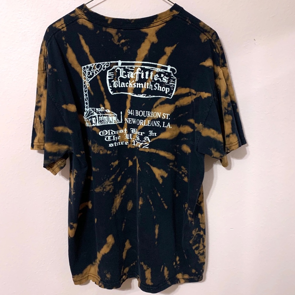 Custom bleach New Orleans Laffittes mens t-shirt L